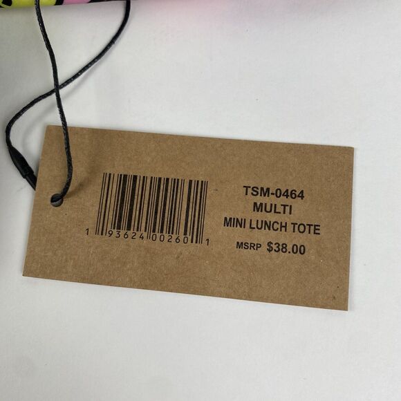 Steve‎ Madden Insulated Mini Lunch Tote Multi Color Zip Smiley Face Brand New - Picture 9 of 11